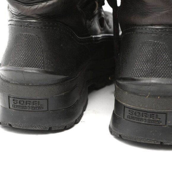 Vintage Sorel Snowfox TR Lined Winter Boots Leather Rubber Kaufman Canada Black - Picture 9 of 16